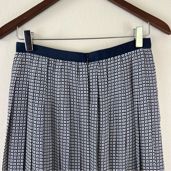 Canvas By Lands End Beautiful Pleated Multi Print Lined Midi Skirt 0 - Picture 5 of 11